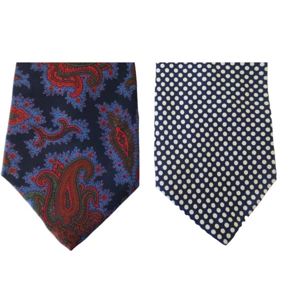 J McLAUGHLIN 2 Silk ties Paisley & Polka dot - Picture 2 of 4
